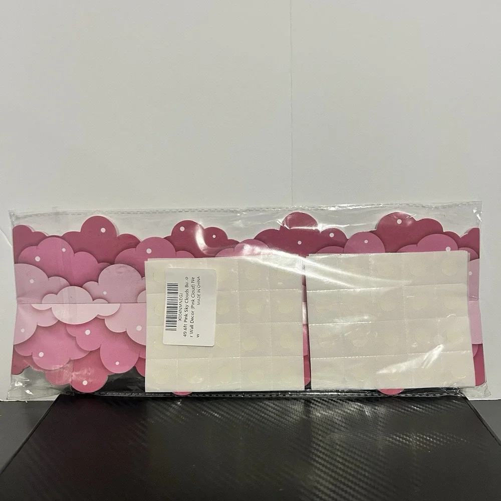 Pink Sky Clouds Wall Border Child Teacher Classroom‎ With Sticky Dots